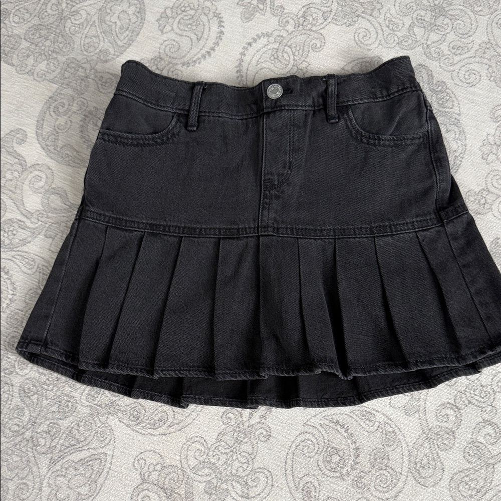 Abercrombie kids Black denim Pleated Mini Skirt - girls Skirt